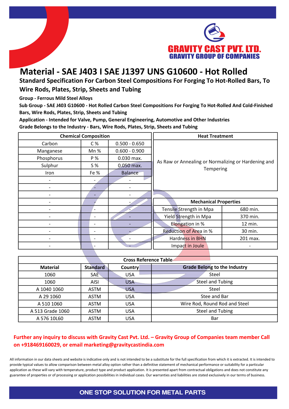 SAE J403 I SAE J1397 UNS G10600 - Hot Rolled.pdf